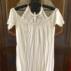 SALE!!! Boho cream color crepe dress